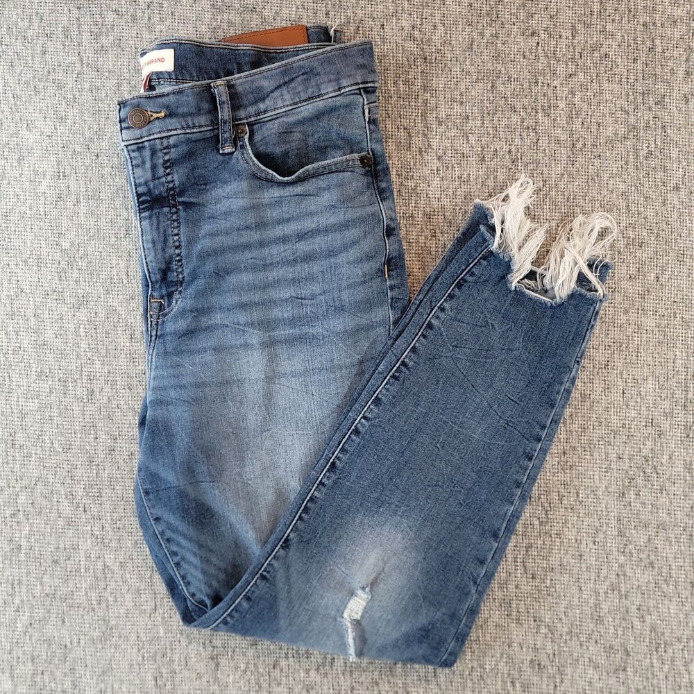 Lucky Brand Bridgette High Rise Skinny Jeans Womens Size 14 32 Distressed Blue